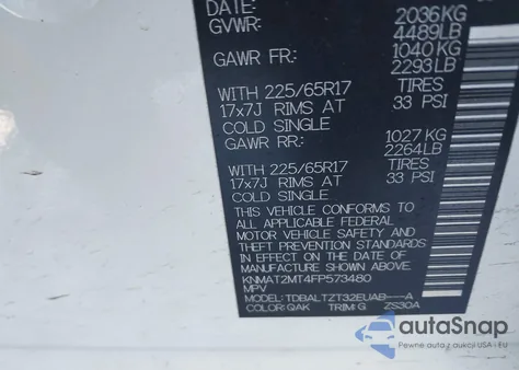 2015 Nissan Rogue Sv из США, поврежденный, VIN KNMAT2MT4FP573480